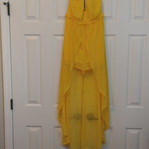 Yellow material girl romper dress